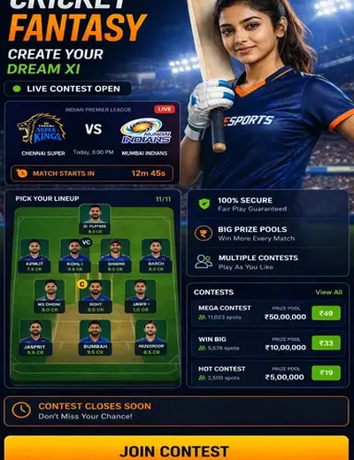 TAJ786 (taj 786 app) fantasy cricket & matchday visual 3